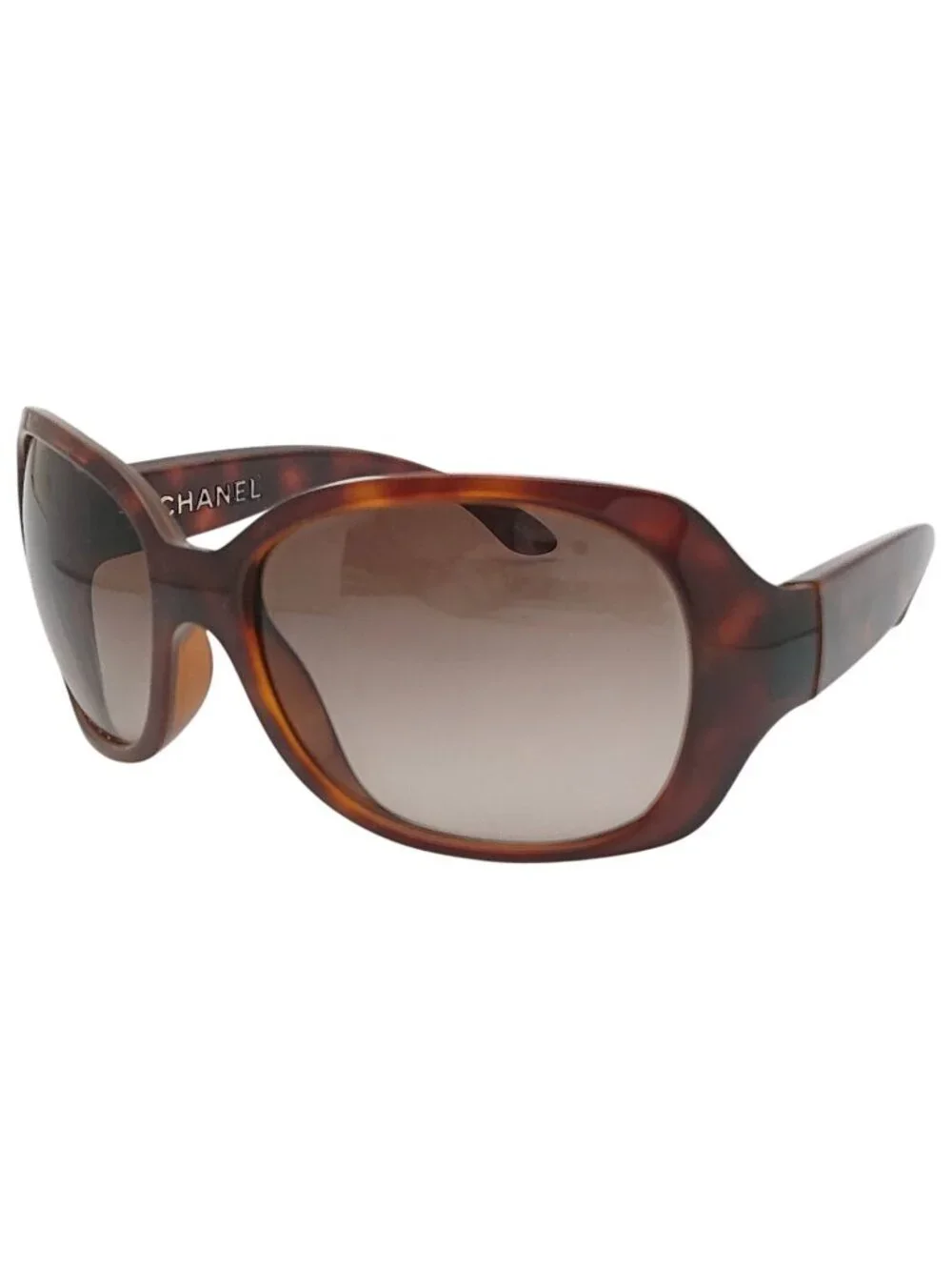 Chanel Sunglasses CC Logo Tortoiseshell Pattern Brown Eyewear